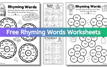 Rhyming words worksheet free